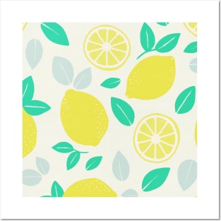 Summer Lemon Pattern Posters and Art